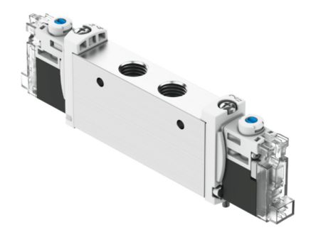 Festo 2x3/2-Way, Closed, Monostable Pneumatic Solenoid Valve - Electrical G 1/8 VUVG Series 24V [VUVG-L14-T32C-MT-G18-1H2L-F1A]; 344-615