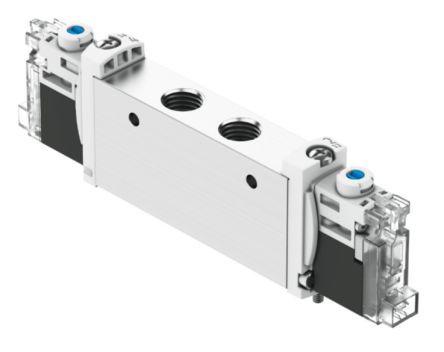 Festo 2x3/2-Way, Monostable, Open/Closed Pneumatic Solenoid Valve - Electrical G 1/8 VUVG Series 24V [VUVG-L14-T32H-AT-G18-1H2L-F1A]; 344-617