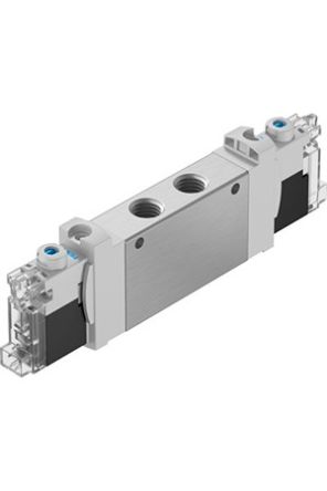Festo 2x3/2-Way, Closed, Monostable Pneumatic Solenoid Valve - Electrical G 1/8 VUVG Series 24V [VUVG-LK14-T32C-AT-G18-1H2L-F1A]; 344-627