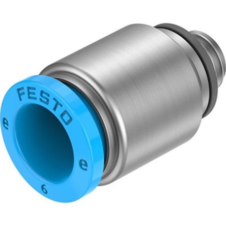 Festo NPQE-DK Series Push-in Fitting, M5 to Push In 6 mm, Threaded Connection Style, NPQE-DK-M5-Q6-F1A-P10 [NPQE-DK-M5-Q6-F1A-P10]; 344-859