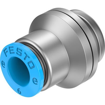 Festo NPQE-DK Series Push-in Fitting, G 1/4 to Push In 6 mm, Threaded Connection Style, NPQE-DK-G14-Q6-F1A-P10 [NPQE-DK-G14-Q6-F1A-P10]; 344-888