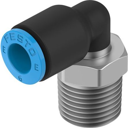Festo NPQE-L Series Push-in Fitting, Push In 6 mm to Push In 6 mm, Threaded-to-Tube Connection Style, [NPQE-L-R14-Q6-F1A-P10]; 345-059