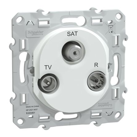 White Male Socket, Flush Mount [S320461]; 345-087