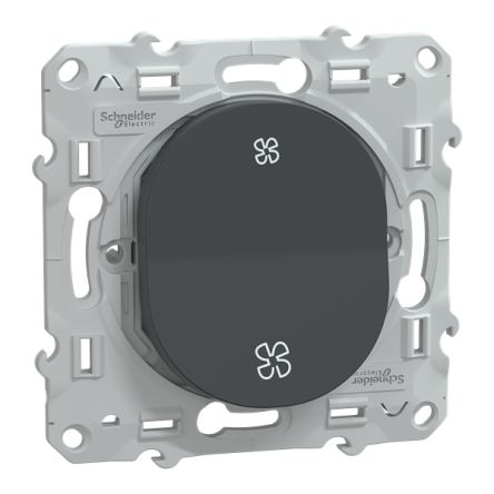 Schneider Electric Anthracite Rocker Switch Grid Module 10A, Ovalis Series [S340236]; 345-093