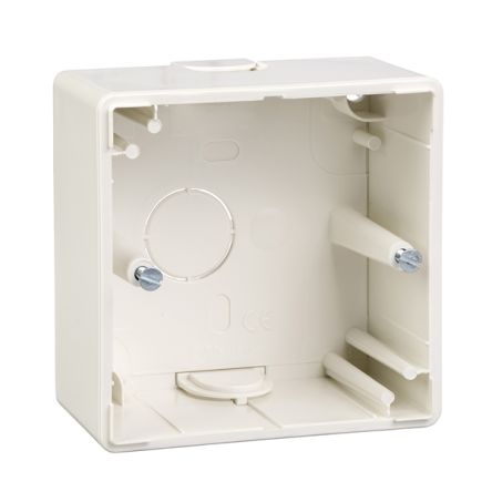 Schneider Electric System M White ABS Back Boxes,  Surface Mount, 1 Gangs [MTN512119]; 345-109