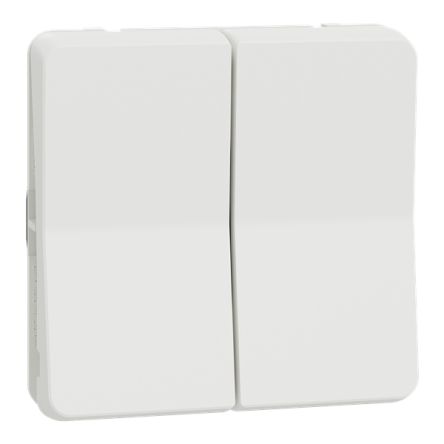 Schneider Electric White Rocker Light Switch, 2 Way, 2 Gang, Mureva Styl [MUR39022]; 345-130