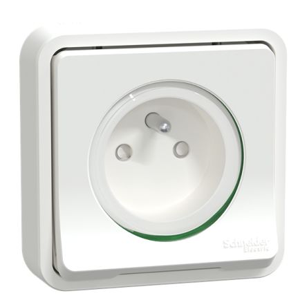 Schneider Electric Mureva Styl White Plug Socket, 2P + E Poles, 16A, Indoor, Outdoor Use [MUR39036]; 345-131