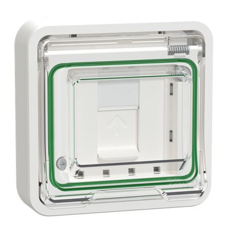 Schneider Electric Mureva Styl Series Socket RJ45 Socket, Flush Mount, Cat6a, S/FTP Shield Straight 1 Port 8 -Way [MUR39038]; 345-133
