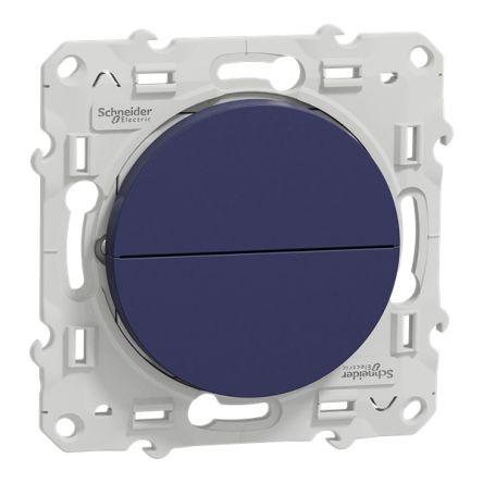 Schneider Electric Blue Push Button Light Switch, 2 Way, 2 Gang, Odace 2011 [S550207]; 345-199