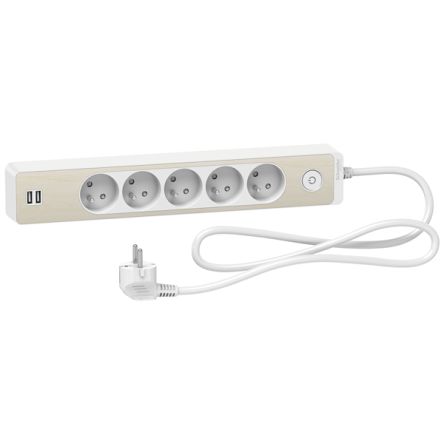 Schneider Electric 1.5m 5 Socket USB A Extension Lead Open Reel, 250 V, IP44 [ST935U1WC]; 345-216