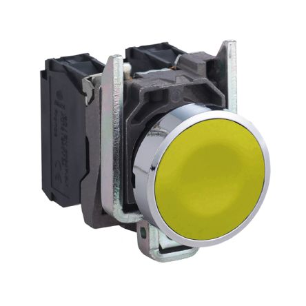 Schneider Electric Harmony Series Yellow Spring Return Push Button Head, 22.5mm Cutout, IP66, IP67, IP69, IP69K [XB4BA55]; 345-298