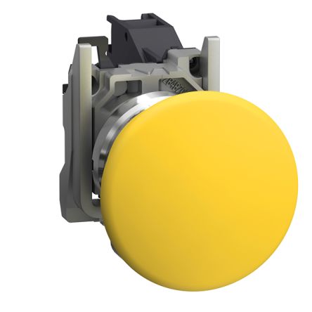 Schneider Electric Harmony Series Push Button Switch, Push to Make, Through Hole, 22mm Cutout, 1NO, Yellow LED, 415V [XB4BC51GEX]; 345-301