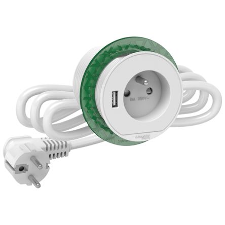 Schneider Electric 6m 4 Socket USB A Extension Lead Open Reel, 230 V, IP44 [INS44006]; 346-708