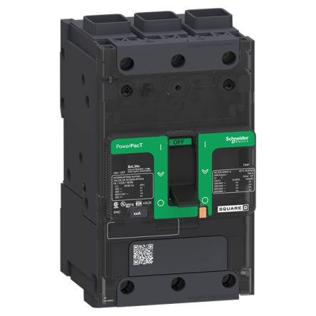 Schneider Electric, PowerPact MCCB 3P 30A, Breaking Capacity 65 kA, Clip-On [BJF36030]; 346-811