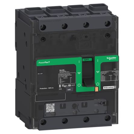 Schneider Electric, PowerPact MCCB 4P 30A, Breaking Capacity 65 kA, Clip-On [BJF46030]; 346-815