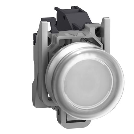 Schneider Electric Harmony Series Push Button Switch, Push to Make, Through Hole, 22mm Cutout, 1NO, White LED, 415V, [XB4BP181GEX]; 346-834
