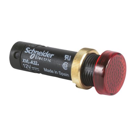 Schneider Electric, Harmony, Screw Mount Red LED Pilot Light, 12mm Cutout, IP40, IP65, Round, 5V [XVLA314]; 346-861