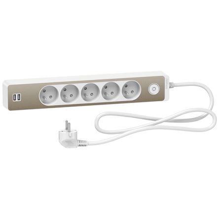 Schneider Electric 1.5m 5 Socket USB A Extension Lead Open Reel, 250 V, IP44 [ST935U1WB]; 346-880