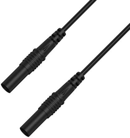 RS PRO Test Leads, 2.5A, 50V, Black, 25cm Lead Length [0]; 347-195