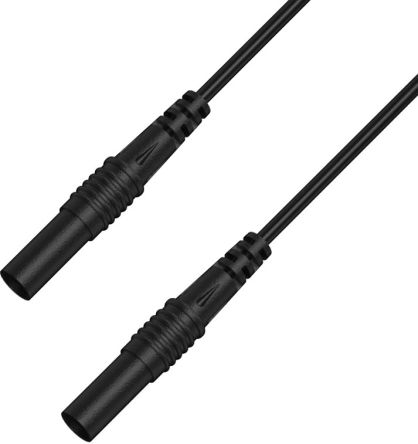 RS PRO Test Leads, 2.5A, 50V, Black, 200cm Lead Length [0]; 347-200