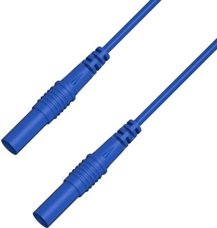 RS PRO Test Leads, 2.5A, 50V, Blue, 25cm Lead Length [0]; 347-203