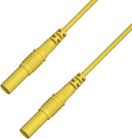 RS PRO Test Leads, 2.5A, 50V, Yellow, 25cm Lead Length [0]; 347-221