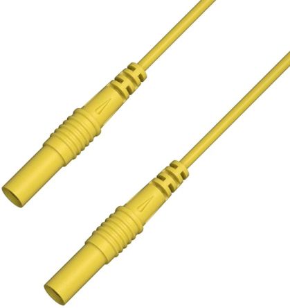 RS PRO Test Leads, 2.5A, 50V, Yellow, 150cm Lead Length [0]; 347-225