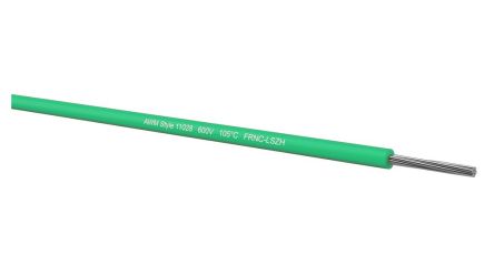 Kabeltronik UL 11028 Series Green 0.22 mm² Hook Up Wire, 24 AWG, 24/7 mm, 250m, MPPE Insulation, 090240703 [090240703]; 348-754