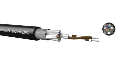 KabeltronikMOBIL HIGHFLEX, 100m Cat7, Black Unterminated to Unterminated, S/FTP, Unterminated PVC Sheath [531826700]; 349-590