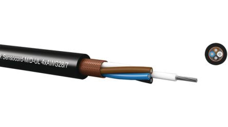 Kabeltronik SENSOCORD Series Multicore Industrial Cable, 3 Cores, 0.09 mm², 28 AWG, 100m, Shielded Shield, Multicore [248300909]; 349-697
