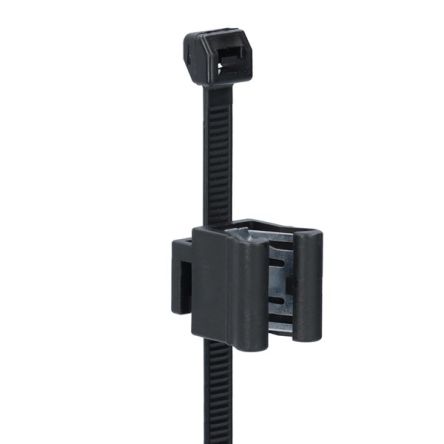 NEMIQ Cable Tie, Cable Tie With Edge Clip, 200mm x 4.8 mm, Black Polyamide, Pk-100 [ECT TLO36-0200-050-B]; 349-716