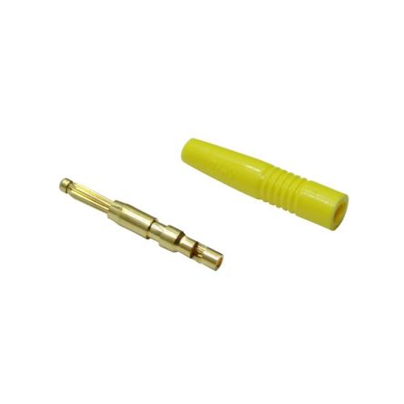 Nelco Yellow Plug Banana Plug, 2mm Connector, 20A, Gold Plating [1 10100 160017]; 349-867