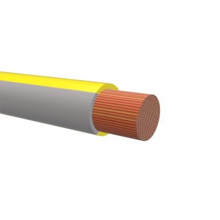 NEMIQ 50994 Series Grey/Yellow 1.5 mm² Hook Up Wire, 1, 100m, Polyvinylchloride Insulation, 50994-28-100 [50994-28-100]; 350-200