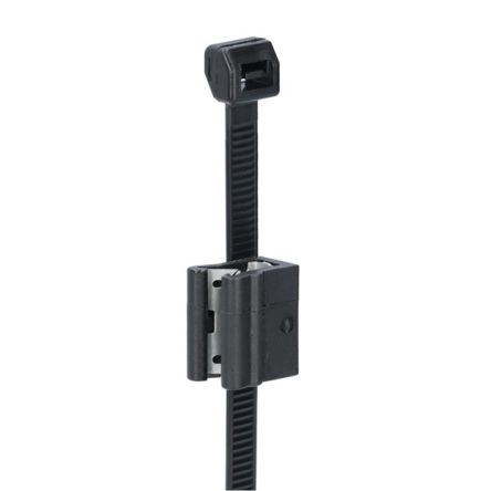 NEMIQ Cable Tie, Cable Tie With Edge Clip, 200mm x 4.8 mm, Black Polyamide, Pk-100 [ECT SLO13-0200-050-B]; 350-269