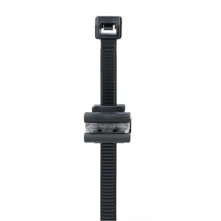 NEMIQ Cable Tie, Cable Tie With Edge Clip, 200mm x 4.8 mm, Black Polyamide, Pk-100 [ECT TCO13-0200-050-B]; 350-272