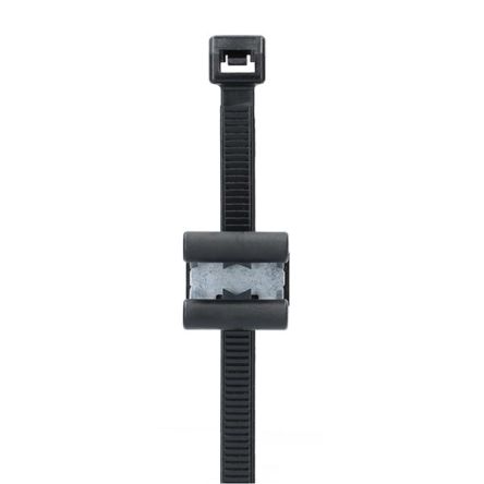 NEMIQ Cable Tie, Cable Tie With Edge Clip, 200mm x 4.8 mm, Black Polyamide, Pk-100 [ECT TCO36-0200-050-B]; 350-274