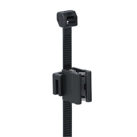 NEMIQ Cable Tie, Cable Tie With Edge Clip, 200mm x 4.8 mm, Black Polyamide, Pk-100 [ECT TLO13-0200-050-B]; 350-275