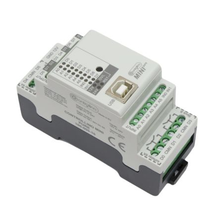 Controllino Controllino MINI Pure Series Controller for Use with Top Hat Rail, 12 or 24 V dc Supply, Relay Output, [100.000.10]; 350-531