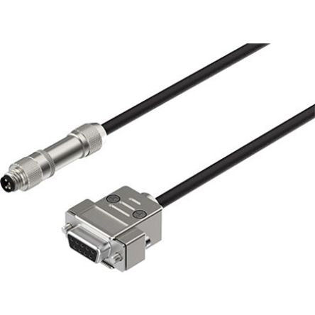 Festo NEBC Control Cable, 4, 9 Cores, 0.34 mm², 1.5m, Black TPE-U Sheath, 22 [NEBC-M8G4-ES-1.5-N-SB-S1G9-RS2-S7]; 350-632