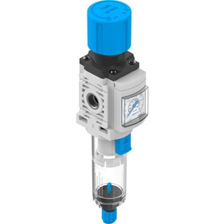 Festo MS4 Filter Regulator, 5μm, G 1/4, Manual, 10 bar, MS4-LFR-1/4-D6-C-P-M-AG-BAR-F1A-B [MS4-LFR-1/4-D6-C-P-M-AG-BAR-F1A-B]; 350-895