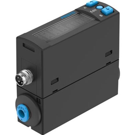 Festo SFAH Series Flow Rate Measurement Flow Sensor, 0.01 L/min Min, 0.5 L/min Max [SFAH-0.5B-Q4S-PNLK-PNVBA-M8]; 351-196