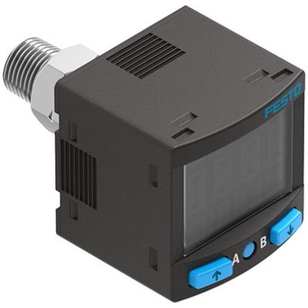 Festo SPAN Series Pressure Sensor, -1bar Min, 1bar Max, PNP/NPN Output, Relative Reading [SPAN-B-V1R-R18M-PN-L1+2.5S]; 351-239