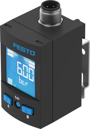 Festo Pressure Sensor 10bar, 20 → 30V dc, IP65, IP67 -1 bar [SPAU-B11R-W-G18FD-L-PNLK-PNVBA-M12U]; 351-344