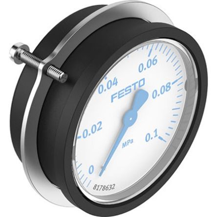 Festo G 1/4 Analogue Pressure Gauge 0bar Panel 68mm Outside Diameter [PAGN-P-63-0.1M-G14-1-CPA]; 351-629