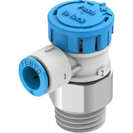 Festo Manual Pneumatic Relay Pneumatic Manual Control Valve VFOE Series, R 3/8, 3/8in, VFOE-LE-T-R38-Q8-F1A [VFOE-LE-T-R38-Q8-F1A]; 351-742