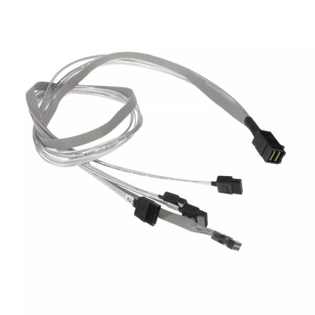 Microchip 4 Way Female SATA Data to 4 Way Female External Mini-SAS HD Wire to Board Cable Assembly, 800mm [2279800-R]; 352-151