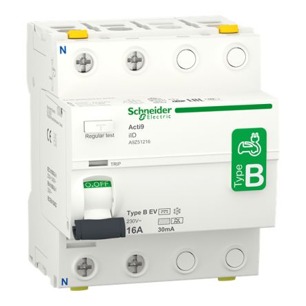 Schneider Electric Acti9 iID RCCB, 16A, 2 Pole, 30mA, Type B-EV, 230V [A9Z51216]; 354-424