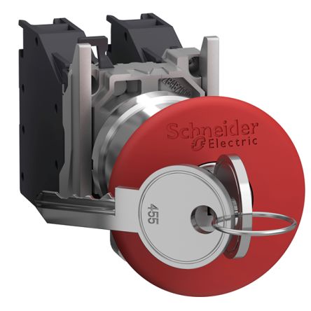 Schneider Electric Harmony Series Push to Make Emergency Stop Push Button, Through Hole, 40mm Cutout, 1 NO + 1 NC, IP65 [XB4BS9445GEX]; 354-425