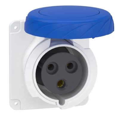Schneider Electric, Mureva IP67 Grey Panel Mount 2P + E Industrial Power Socket, Rated At 32A, 250 V [PKF32G723]; 354-550
