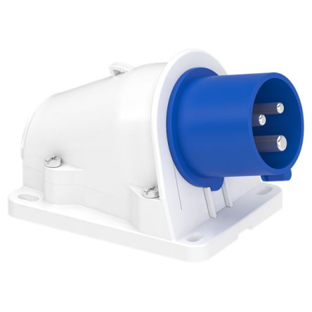 Schneider Electric, Mureva IP44 Grey Wall Mount 2P + E Angle Industrial Power Plug, Rated At 16A, 250 V [PKX16W423]; 354-551